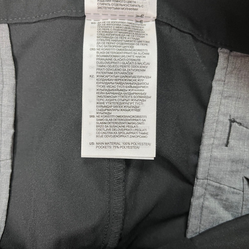 Adidas Pants Mens 40x30 Black Flat Front Performance Trousers Golf 3 Stripe EUC - Picture 7 of 11